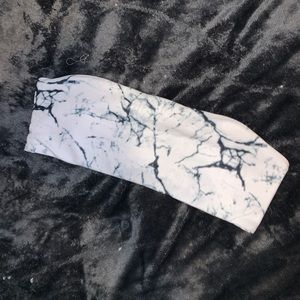 Marble Bandeau Bikini Top